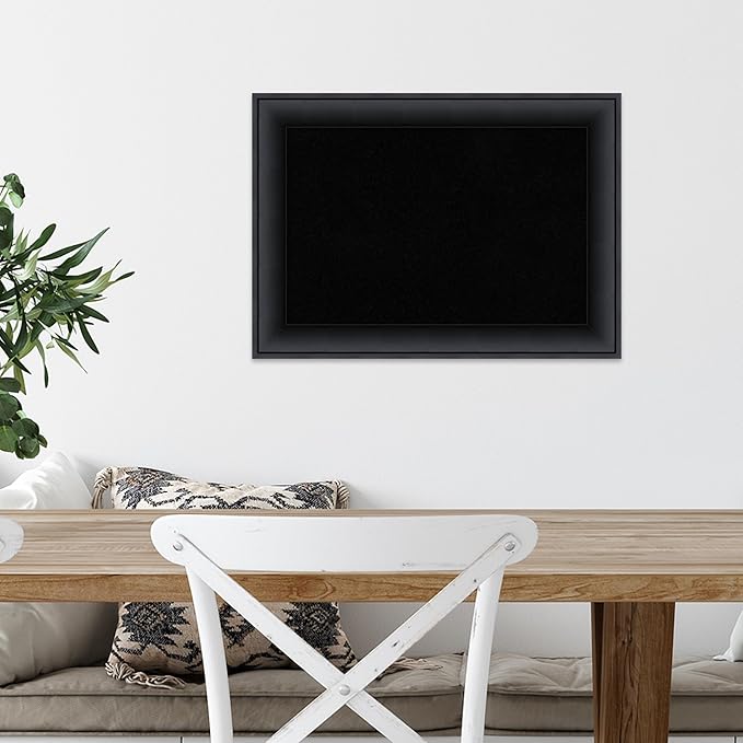 Amanti Art Black Cork Board for Wall, 15x21 Vision Board with Black Wood Frame, Small Corkboard Office Decor for Home Organization, Modern Corkboard Pinboard to Display Items for Home Organization in