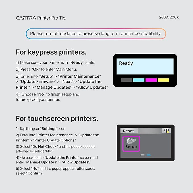 CARTRA 206A Toner Cartridge Compatible with 206A Toner Cartridge Set, Works with Color Laserjet Pro MFP M283fdw M283cdw M283fdn M282mw Pro M255dw W2110A W2110X Laser Printer, 4Pack