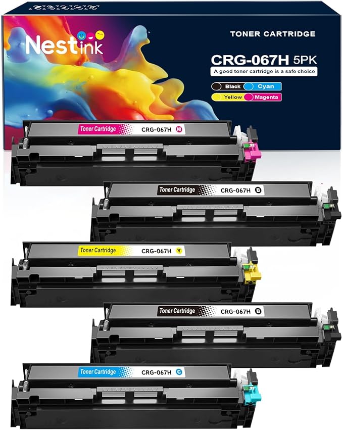 CRG 067H CRG-067 Toner Cartridge Set Replacement for Compatible Canon 067H Compatible for Color ImageClass MF656Cdw LBP632Cdw MF654Cdw MF653Cdw LBP633Cdw Printer (5 Pack)