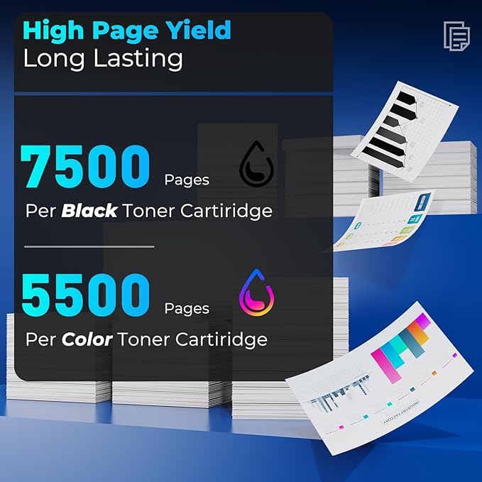 210X Toner Cartridges High Yield Compatible for HP 210X 210A Toner Color Laser jet Pro MFP 4301fdw MFP 4301fdn Compatible for Color Laser jet Pro 4201dw 4201dn MFP4301fdw MFP4301fdn (4 Pack with Chip)