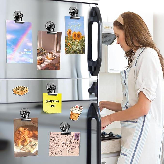 90 Pack Magnetic Clips, Fridge Magnets Refrigerator Magnets, Black Magnet Clips for Whiteboard, Clip Magnets for Photo Displays, Home, Office, Classroom