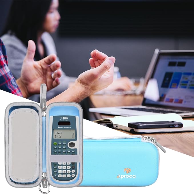 Aproca Blue Hard Storage Case, for Texas Instruments TI-30XS MultiView Scientific Calculator and Accessories (Case Only)