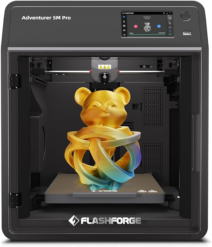 FLASHFORGE Adventurer 5M Pro 3D Printer, One-Click Auto-Printing Max 600mm/s High-Speed with 0.4/0.6mm Nozzle Bundle, CoreXY Structure & Silent Printing, Remote APP Control & Camera Surveillance