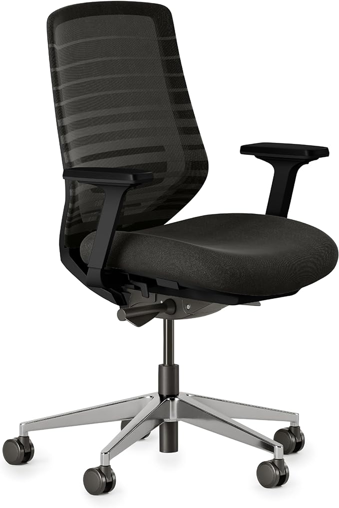Branch Ergonomic Chair - A Versatile Desk Chair with Adjustable Lumbar Support, Breathable Mesh Backrest, and Smooth Wheels - Experience Optimal Comfort and Support - All Black