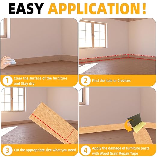 GSCIT Club Wood Grain Repair Tape, 2.3 inch X 25ft Self Adhesive Maple Grain Repair Patch for Tables, Chairs, Baseboards, Doors, Windows, Floors, Handicraft DIY.