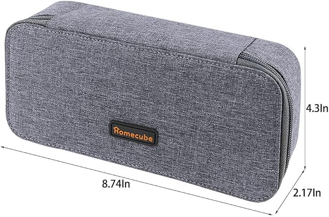 Homecube Pencil Case Large Capacity Pen Marker Holder Pouch Box Makeup Bag Oxford Cloth Big Storage Stationery Organizer with Zipper for School Office - Dark Gray