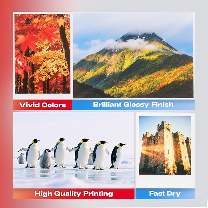 220 Pack Photo Paper Glossy Inkjet 8.5x11 inches 52lb 200Gsm Letter Size for Dye Ink Printers