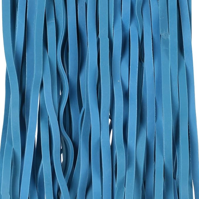 AMUU Rubber Bands Large Flat Fold Length 12inch 40 Pieces Fits 8-33 Gallon Trash Cans Blue Heavy Duty Elastic Rubber Bands for File Folders Office Home Supplies