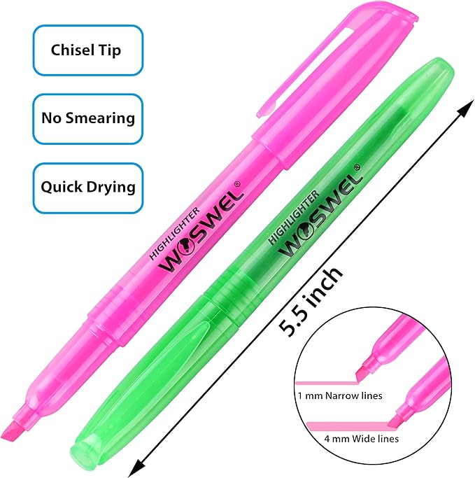 Highlighters Bulk, 120 Pack 6 Assorted Colors No Bleed Chisel Tip Highlighter Markers for Teacher Students, Classroom Must Have, School Office Supplies for Adult Kids