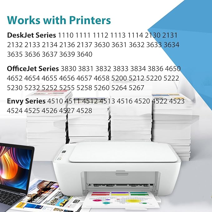 63XL Ink Cartridges Replacement for HP 63 XL Black Color Combo Pack for HP63 HP63XL for 4650 3830 5255 4520 5258 3630 4652 4655 5200 4512 3632 5252 2132 1112 3631 2130 4510 3634 3833 Printer