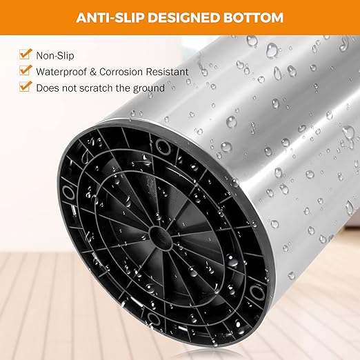 BEAMNOVA 16.5 Gallon Trash Can Black Open Top Large Outdoor Indoor Commercial Stainless Steel Industrial Waste Basket Container, Metallic Garbage Enclosure with Lid