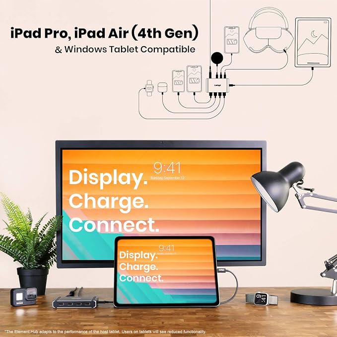 CalDigit Thunderbolt 4 Element Hub - 4X USB4 Ports, USB 3.2 Gen2 10Gb/s, Single 8K or Dual 4K Displays, 60W Charging, 0.8m Cable