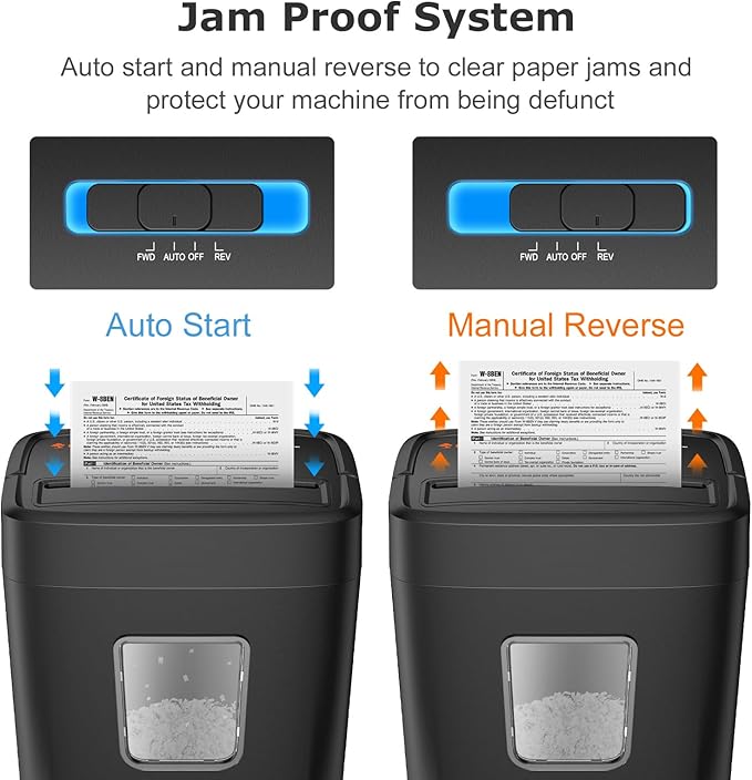 Bonsaii 6 Sheet High Security Micro Cut Paper Shredder, Credit Cards/Mail/Staples/Clips Shredder for Home Use with 4.2 Gallon Bin (C261-D)