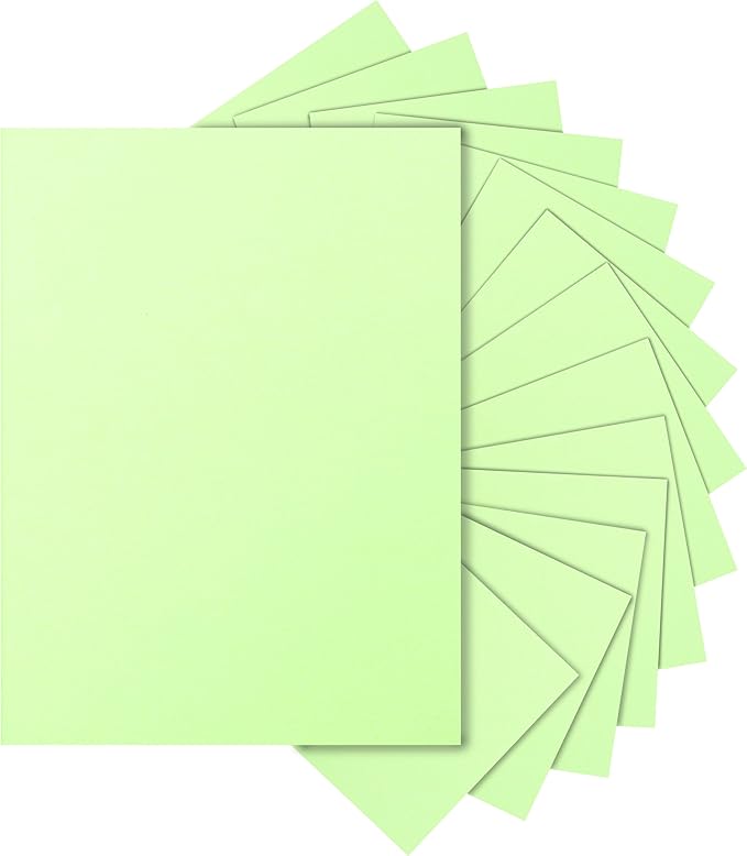 40 Sheets Light Green Cardstock 8.5 x 11 Craft Paper, 200gsm/75lb Heavyweight Certificate Paper Card Stock for DIY Cards Making, Business Cards, Wedding Invitations, Menus, School