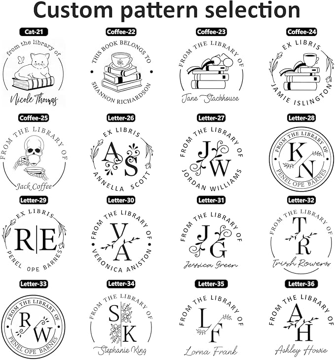 Custom Ink Stamp | Personalized Self Inking Stamp Gifts for Book Lovers, Readers, Teachers | 5 Ink Colors (Design-02)