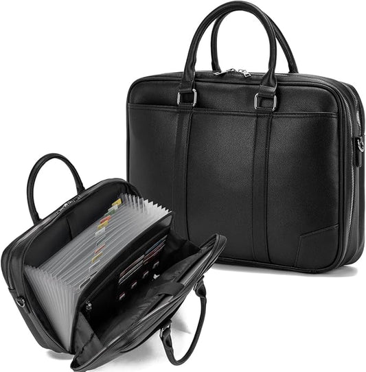 Accordian File Organizer with Handle,briefcase,15.6 in Laptop Bag Portable Document Organizer Handbags Back packs