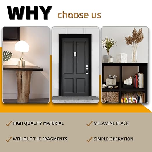 GSCIT Club Black Edge Banding, 1 1/2 Inch x 25ft Melamine With Hot Melt Adhesive Preglued Cabinet Flexible Black Veneer Edging