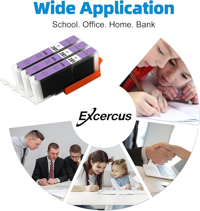 CLI-281 PB Photo Blue Ink Cartridge Replacement for Canon CLI-281XXL 281XXL 281 Ink cartridges Use for Canon PIXMA TS8120 TS8220 TS8320 TS8322 TS9120 Printers(3X CLI-281XXL Photo Blue)