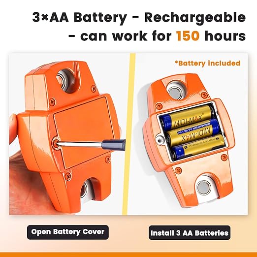 Digital Hanging Scale, 1102lb Crane Scale, 500kg Orange Digital Electronic Weighing Scale with LCD Display for Hunting, Outdoor, Bass Fishing, Big Game, Farm