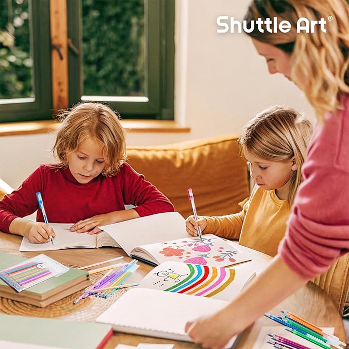 Gel Pen Refills, Shuttle Art 140 Colors (No Duplicates) Gel Pen Refills, 7 Color Types for Kids Adults Coloring Books Drawing Doodling Crafts Scrapbooking Journaling
