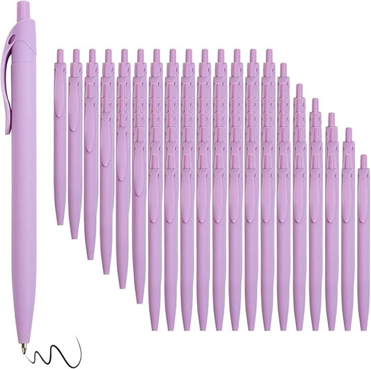 BallPoint Pens, 100 Pack (BLACK Ink), Bulk Pens, Purple Barrel,Click Pens for Office Home and School, Retractable Ballpoint Pens, Medium Point, 1.00MM (Purple)