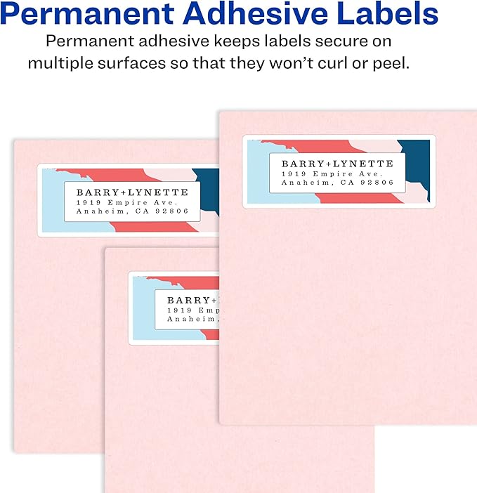 Avery Mailing Address Labels,Laser Printers, 2,000 Labels,1/2x1-3/4,Permanent Adhesive,Easy Peel,5 Packs(5267)