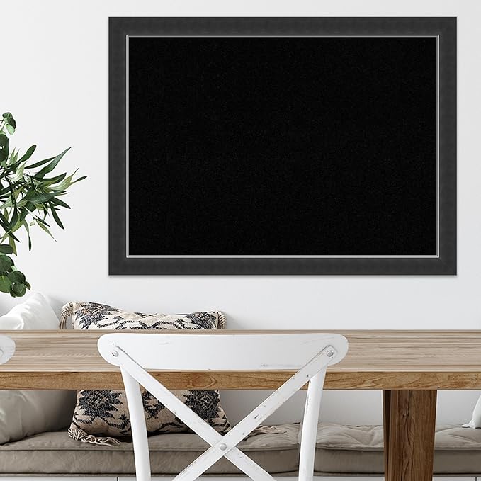 Amanti Art Black Cork Board for Wall, 23x31 Vision Board with Black Wood Frame, Medium Corkboard Office Decor for Home Organization, Modern Corkboard Pinboard to Display Items for Home Organization