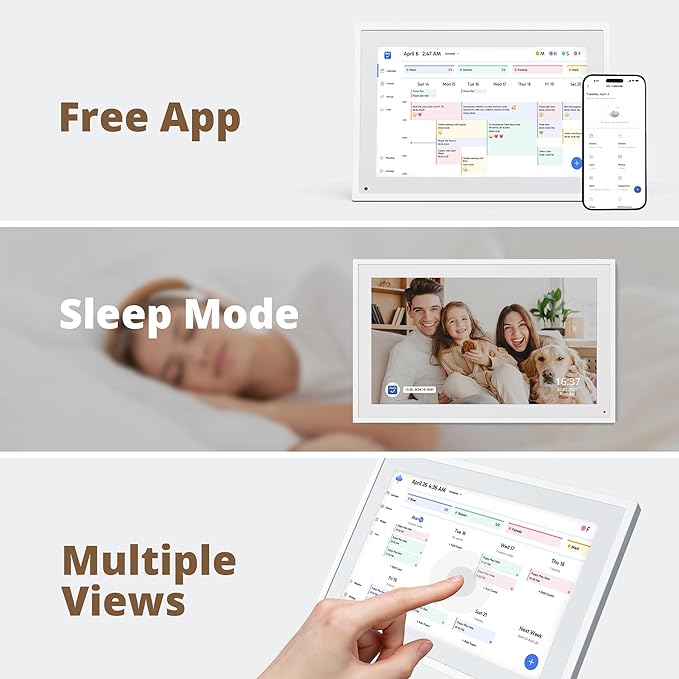 10.1" Digital Calendar Chore Chart – 1080P Full HD Interactive Touchscreen, Smart Family Planner, Hearth Display Digital Wall & Desk Mountable for Seamless Scheduling