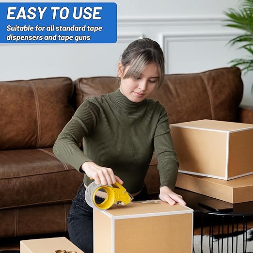 24 Rolls Clear Packaging Tape Bulk, 3" X 55 yd Shipping Tape Bulk, Total 1320 Yards, 2.7 mil, 3" Core, Heavy Duty Packing Tape Refills for Moving Boxes, Package, Mailing