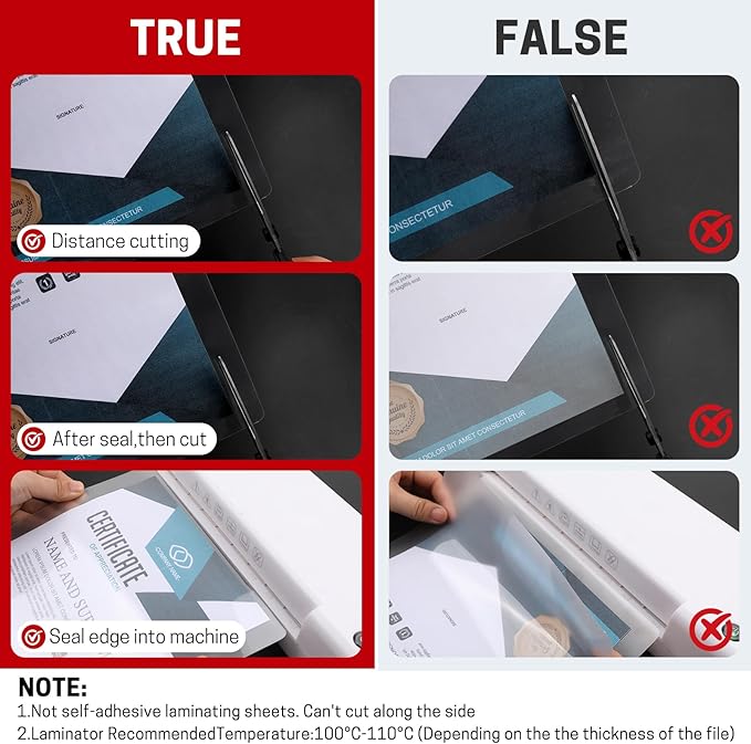 CAREGY 5 Mil Thermal Laminating Pouches (200 Pack) - 9x11.5 Inch Laminating Sheets for 8.5x11 Documents, Clear,Office & School Laminator Supplies