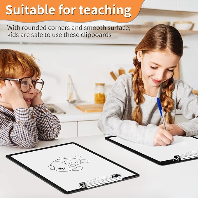 Black Clipboards, PANDRI 26 Pack Plastic Black Clipboards with Low Profile Clip 12.5 x 9 Standard Letter Size Clipboard for classrooms Office