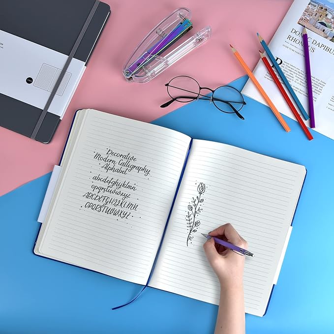 Coopay 3 Pack B5 Journal Notebooks Classic Ruled Notebooks Hardcover Lined Journals for Office Home School Business Writing Note Taking, 10.2 x 7.5 inch, 100GSM Thick Paper, 160 Pages (Gray/Blue/Red)