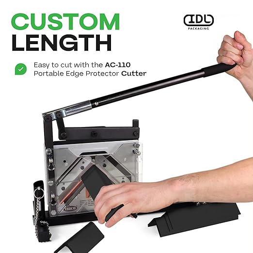 IDL Packaging 2” x 2” x 48” Black Cardboard Edge Protector (Pack of 20) - Corner Protectors for Shipping, Storage, & Moving – Reinforced Corner Guard Protection for Pallets, Wall Corners, & Furniture