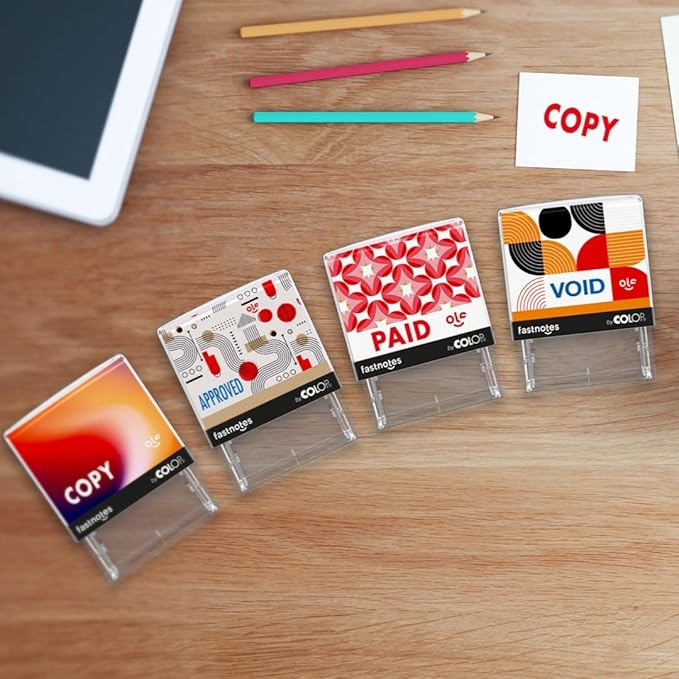 Fastnotes File Copy Self-Inking Rubber Stamp by COLOP - Great for Office Documents, Notary, Warehouse, Accounting Paperwork, Business, and Legal Documentation - Red Ink (File Copy- Red)