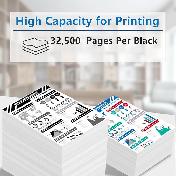 54G0H00 MS911 Black High Yield Toner Cartridges Compatible for Lexmark MS911 MX910de MX911de MX912de Printer (Black 32,500 Pages)