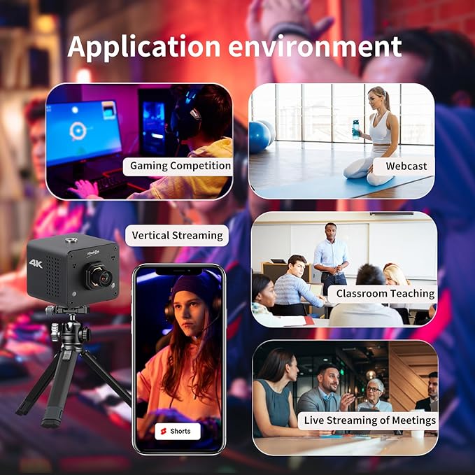 4K Native NDI|HX3 POV Box Camera PoE, Simultaneously HDMI & SDI Output, RTSP/RTMP(s)/SRT, Standalone Live Streaming to YouTube/Facebook/Twitch for Webcast, Meeting, Teaching & Gaming (M12 AF)