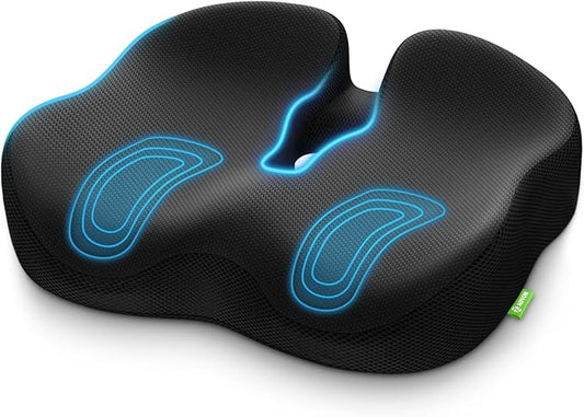 AUVON Ergonomic Donut Pillow Seat Cushion for Hemorrhoid & Tailbone Pain Relief, Thick Memory Foam Chair Cushions with Firm Support for Coccyx, Sciatica, Pressure Sores, Pregnancy, Postpartum Recovery