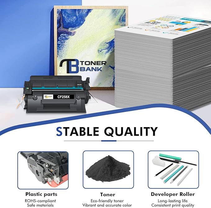 CF258X 58X Toner Cartridge Black High Yield 58A Compatible Replacement for HP 58X CF258X 58A CF258A Toner Cartridge for HP Laserjet Pro M404n M404dn MFP M428fdw M428fdn M428dw Printer Ink 2 Pack