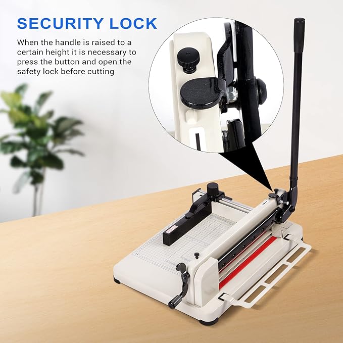 Heavy Duty Paper Cutter,12 inch Guillotine Paper Cutter,Guillotine Paper Cutters and Trimmers Cards Leather with Metal Base for Office Home School (White, a4)