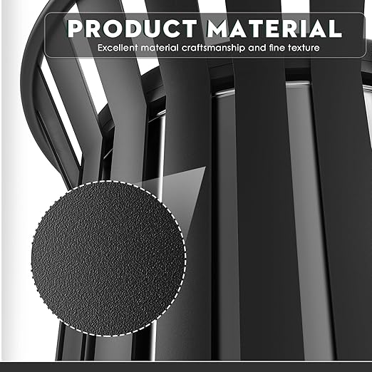 25.2IN Large Round Large Outdoor Trash Can, Heavy Duty Metal Slatted Garbage Can Outdoor, All Weather Resistant Commercial Garbage Cans, Waste Receptacle in Park, School, Beach, Patio Black