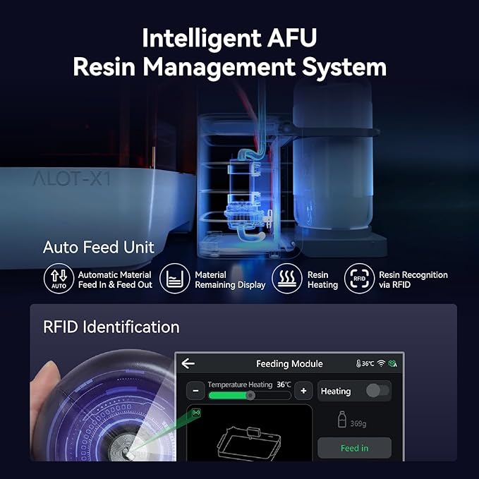 Creality Halot-X1 Combo Resin 3D Printer, 10.1" 16K Mono LCD, 14×19 μm, 170 mm/h High-Speed Printing, Intelligent Resin Management, Fully Assembled Auto Leveling, Large Print Size 8.33*4.66*7.87 in