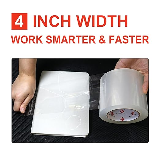 BOMEI PACK 4'' Wide Clear Packing Tape, 4-inch x 110 Yards (330ft), Heavy Duty Industrial Grade Packaging Tape Refills for Box Office Moving, Shipping and Mailing