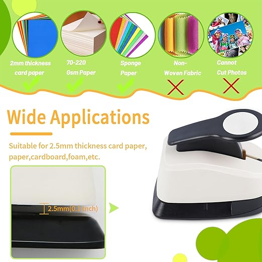 5 Circle Hole Punch, Circle Paper Punch, CirclePunches for Paper Crafts, Large Hole Puncher, Different Size of Scrapbooking Punches, Round Punch Shape for Scrapbook Card Making