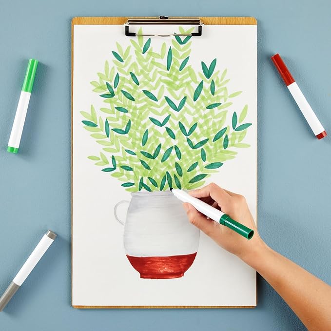 4 Pack Extra Large Clipboards, Wooden Art Board with Low-Profile Clip and Hook for Classroom and Office, 11.5x17.5 in