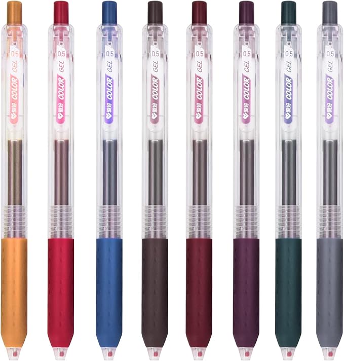 0.5mm Bible Journal Pens No Bleed Through, 8 Color Fine Tip Markers for Bible Study, Bullet Journaling, Drawing，Quick Dry School Supplies (8 retro colors)