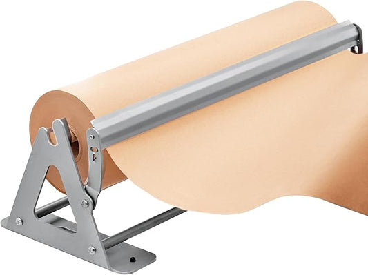 DIY Crew 18 Inch Paper Roll Dispenser and Cutter - Heavy-Duty Wall Mountable, Non Slip Tabletop - Kraft, Freezer, Butcher Paper - Up to 1000ft Rolls