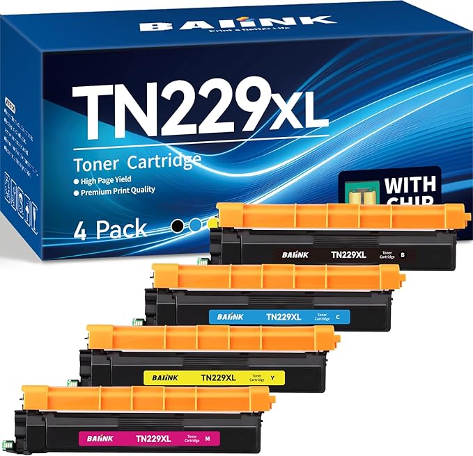 Compatible Toner Cartridges Replacement for Brother TN229XL TN-229XL TN229 XL 229 229XXL Compatible for MFC-L3780CDW MFC-L3720CDW HL-L3280CDW HL-L3220CDW HL-L3300CDW HL-L3295CDW Printer