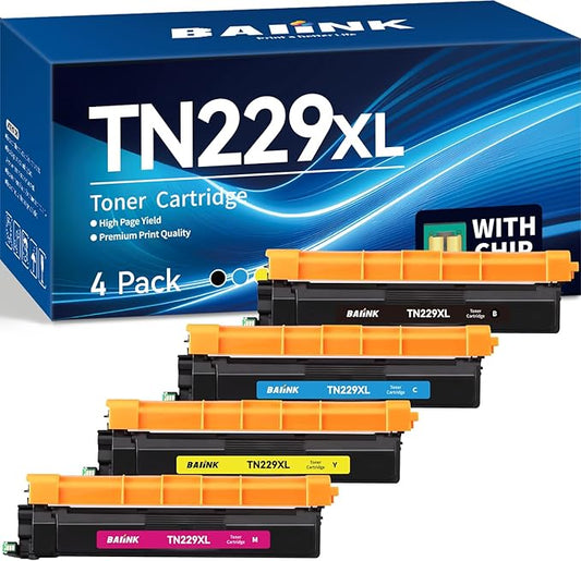 Compatible Toner Cartridges Replacement for Brother TN229XL TN-229XL TN229 XL 229 229XXL Compatible for MFC-L3780CDW MFC-L3720CDW HL-L3280CDW HL-L3220CDW HL-L3300CDW HL-L3295CDW Printer