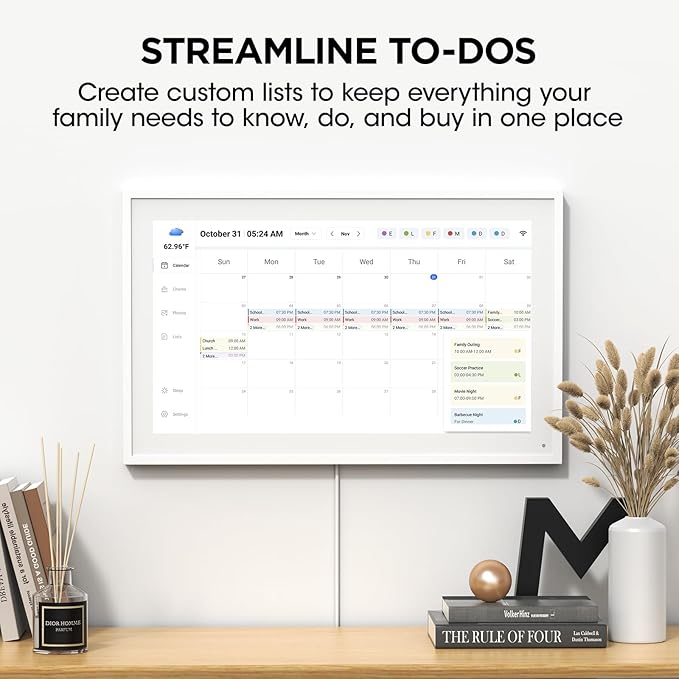 15.6 Inch Smart Digital Calendar, Wall Electronic Calendar, 1920 * 1080 IPS Full HD Touch Screen Display for Family Meal Planner Support - Streamline Household Organization