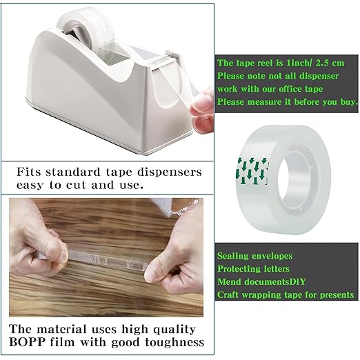 16 Rolls Transparent Tape Refills Rolls Each Rol 1 inch Corel 3/4 x 900 Inches,for School,Office, Home.